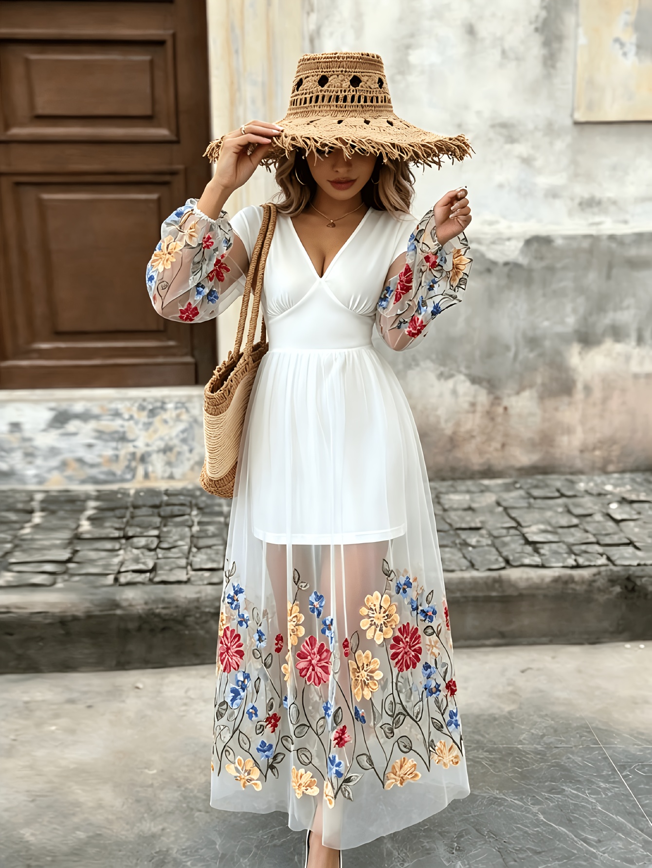 isabel embroidered midi dress Hope & Ivy Isabel Dress main image 1