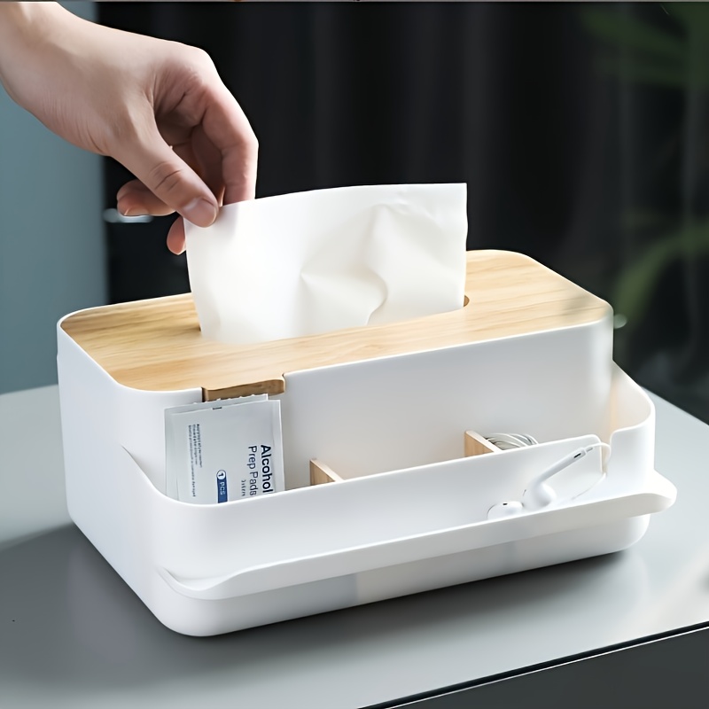 wooden lid tissue box kitchen bedroom   storage box napkin paper tissue Product details 3