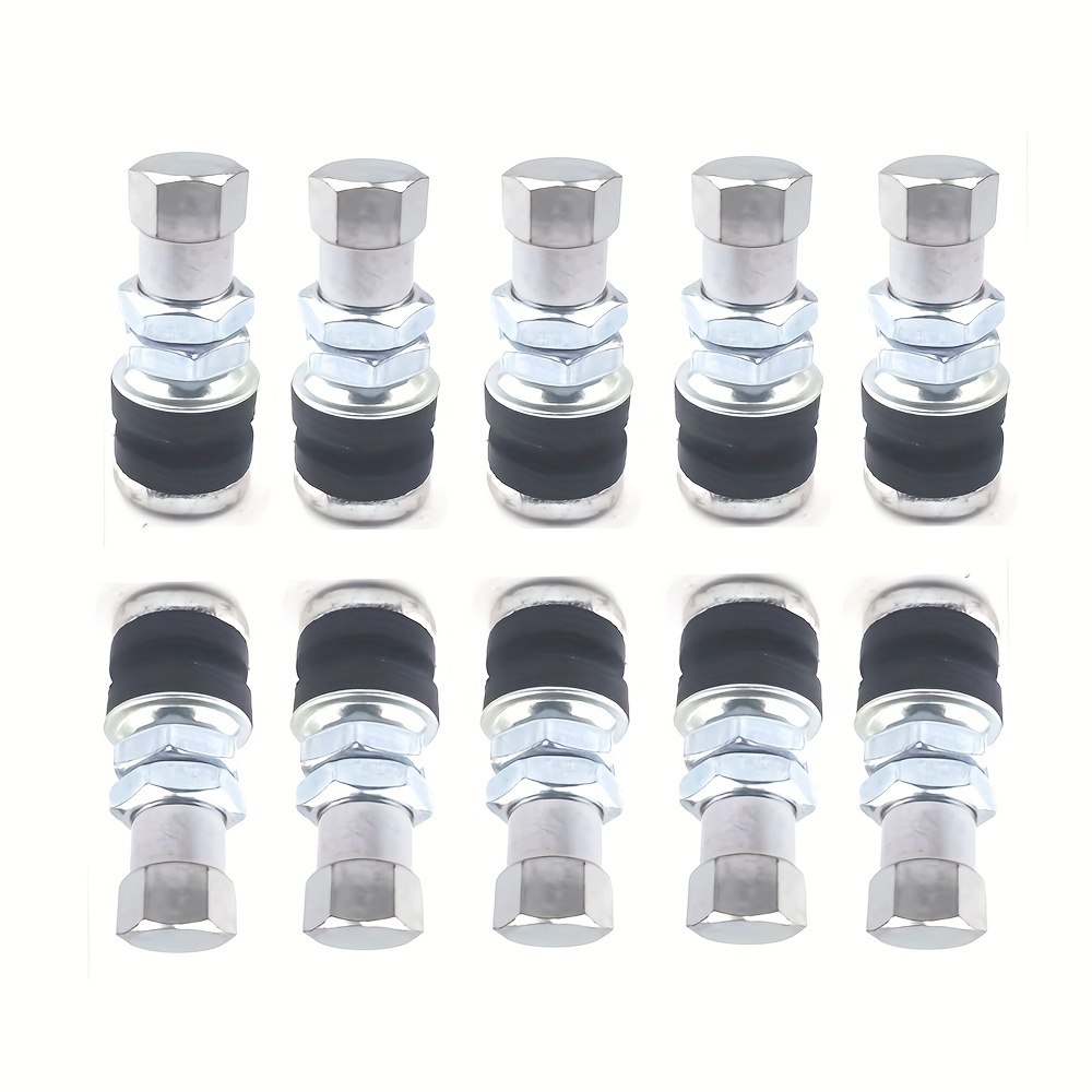 

10pcs Tr161 Metal Car Truck Motorcycle Bolt In Tubeless Tire Tyre Valve Short Stems Kit With Dust Caps