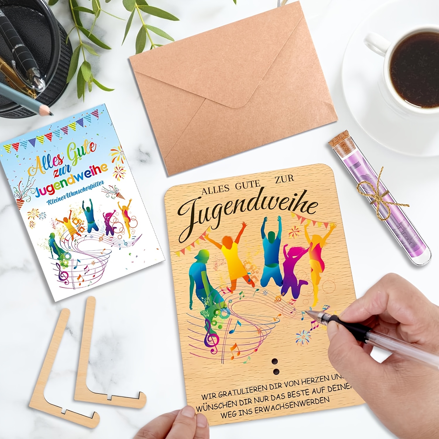 Image of Youth Coming-of-age Ceremony Gift Set, 18 X 13cm, With Color-printed Wooden , Fun Gift Box, Unisex, Wooden Gift Box, Ideal For Youth Decor