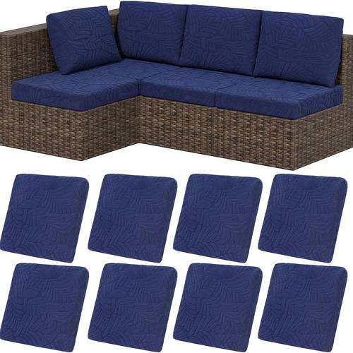 outdoor patio cushion covers set of 8 10 waterproof stretch seat cushion cover for patio furniture outdoor sofa cushion cover replacement couch slipcovers chair seat cover