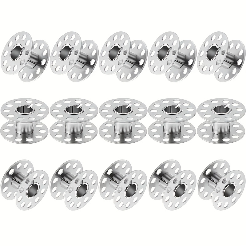 TEMU 15 Silver And Silvery Home Metal Spool, Sewing Machine Spool, Household Sewing Machine Metal Spool, Sewing Machine Spool - Basic Sewing Machine