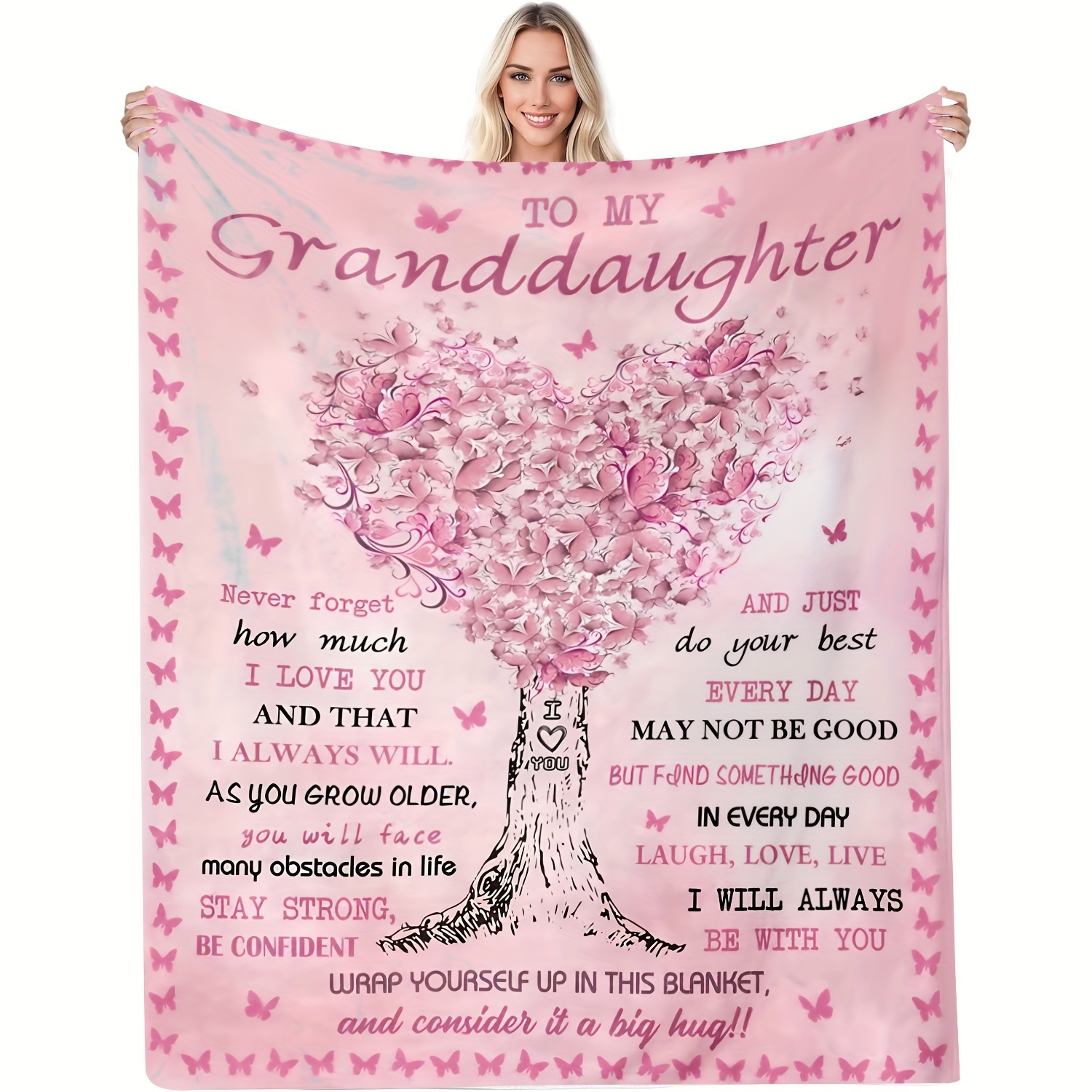 

Grandparents Gift For Granddaughter Blanket Birthday Gift Blanket Soft Flannel Sofa Blanket Tv Blanket