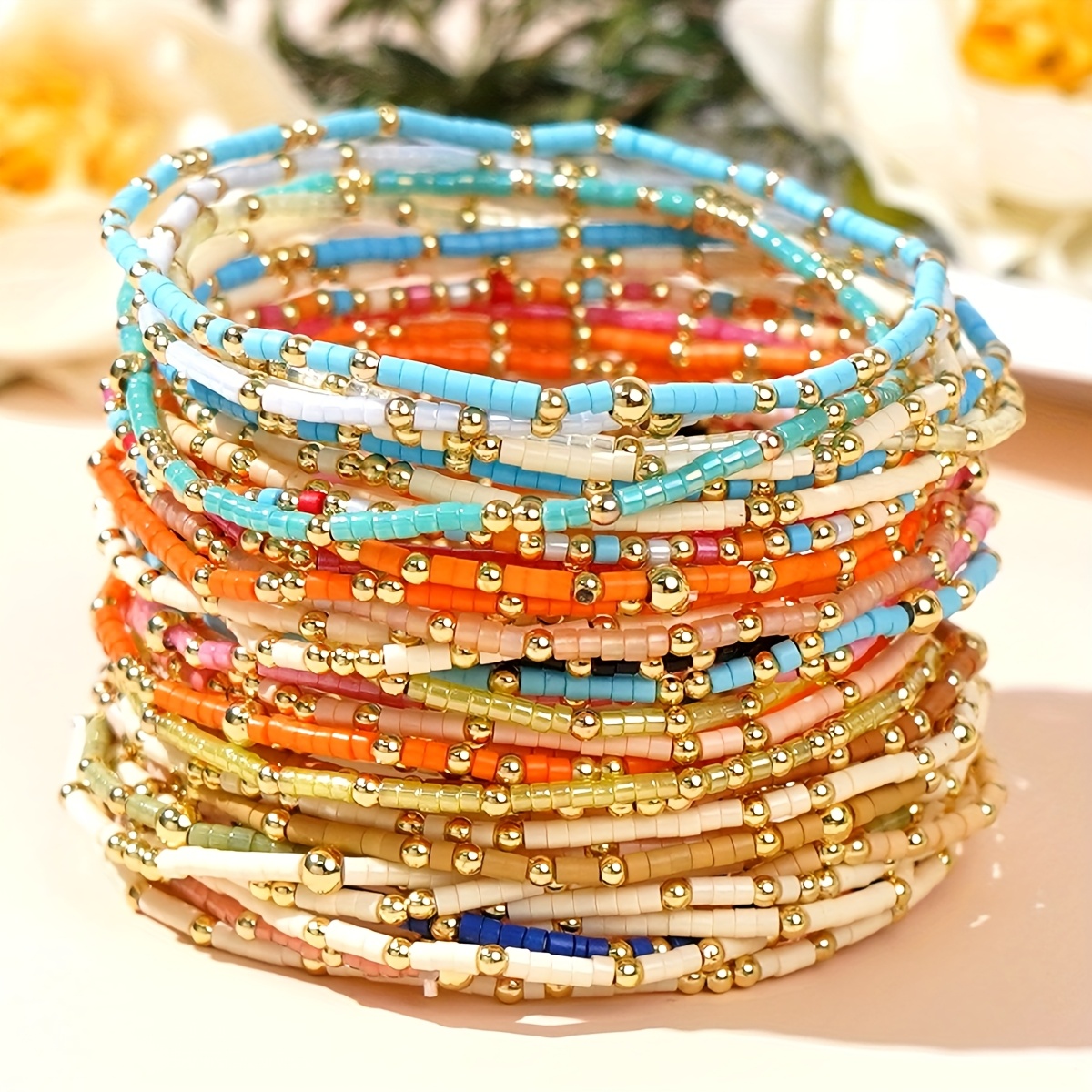19pcs bohemian elegant random color rice beads mix ccb Temu