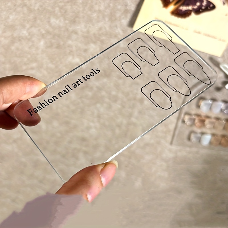 Image of Acrylic Thick Transparent Nail Art Practice Palette, Hypoallergenic Art Tools Set