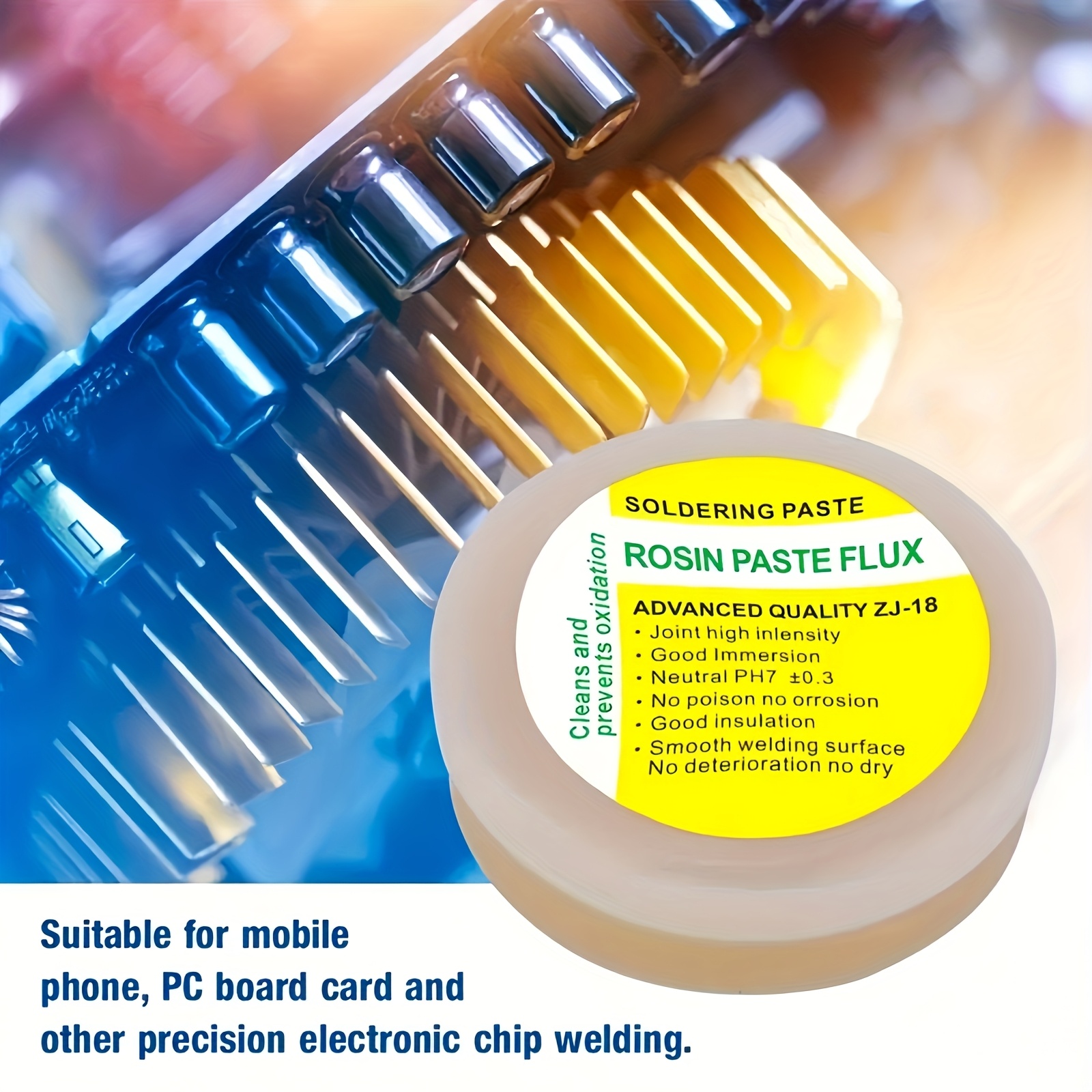 High Quality Solder Paste, No-Clean, Rosin, Advanced Oil Flux Grease, Professional, for Cell Phones, Motherboards, Printed Circuit Boards, Soldering, Fluxing