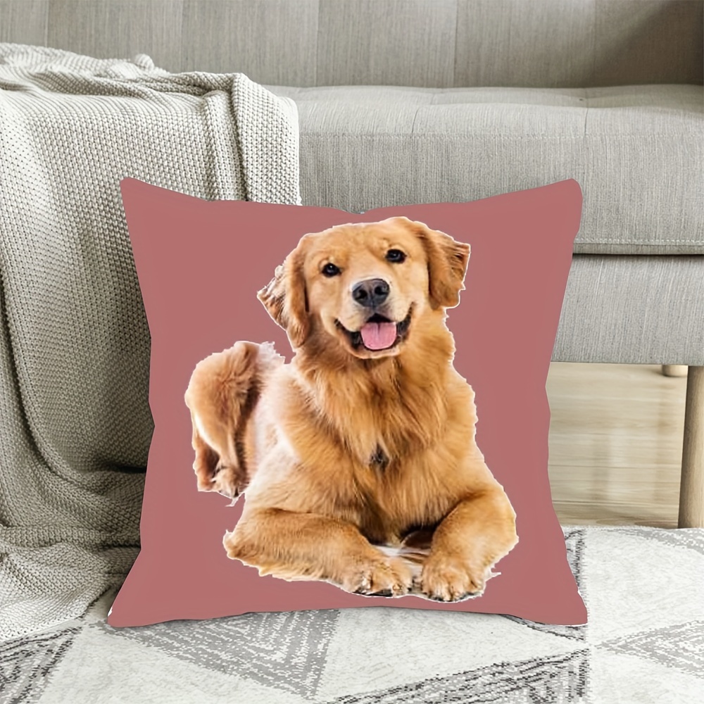 Cojin Peluche Golden Retriever 18x18 Pulgadas Temu