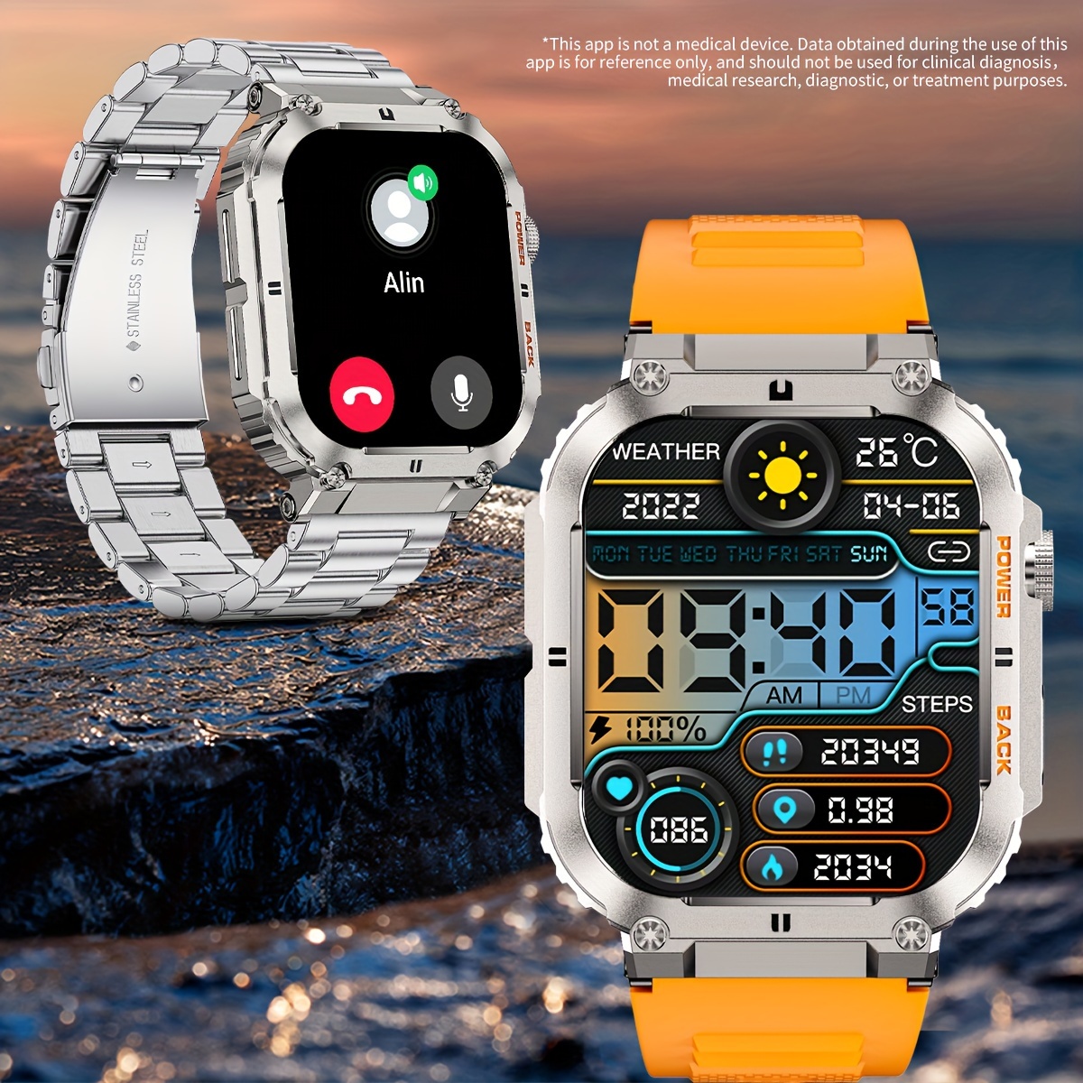 Reloj Inteligente Hombre Smartwatch con Llamadas: 1.42 Smart Watch  Podómetro Presión Arterial Monitor de Sueño 100+ Modos Deporte Impermeable  Pulsera