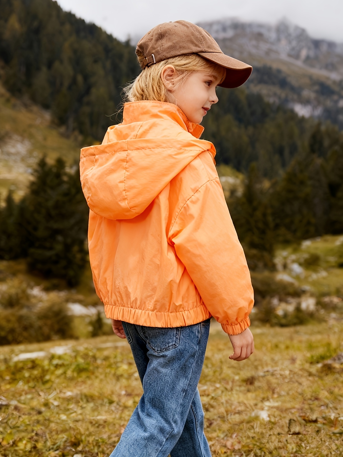 Solid Color Lightweight Jacket for Girls