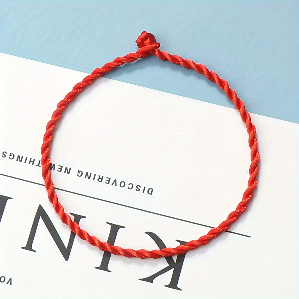 Red String Woven Bracelet Lucky Bead Bangle