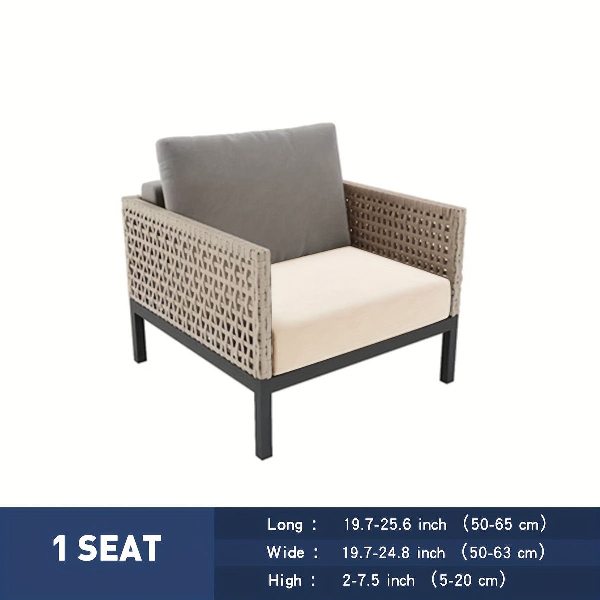TEMU 1pc 1/2/3-seater Outdoor Sofa Cushion Cover