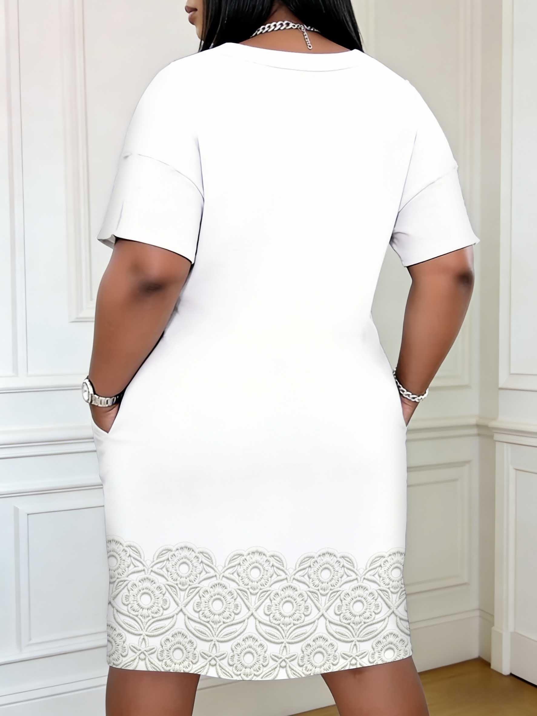 casual plus size white dresses women sold on Temu United States ella_purnell wears Rodarte's PF24 Collar Size:16 Easter 2021 Knee length 5 10 Bust