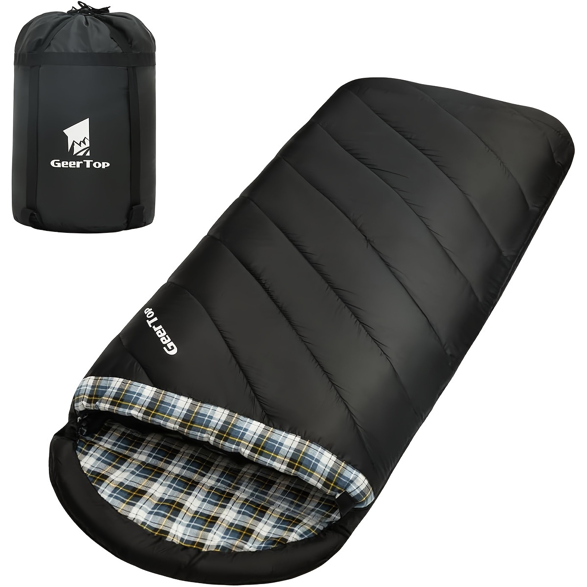 TEMU Geertop Flannel Sleeping Bag For Adults Xxl, Large Wide Camping Sleeping Bag 4 Season, 0 Degree Sleeping Bag For Winter Cold Weather