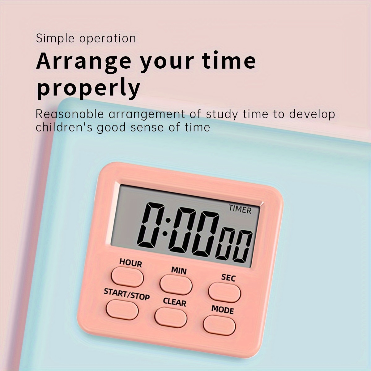 

24-hour Timer - Multifunctional Time Management Clock With Countdown Timer, 1pc, Battery-operated (aaa), Ideal For Cooking & Study, Plastic, Home & Restaurant Use