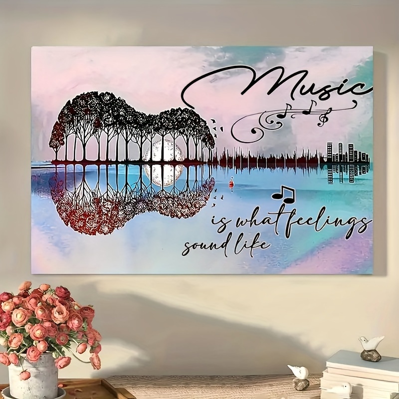 

1pc Wooden Painting, Guitar, Frame, For & , Decoration Him, Specifications