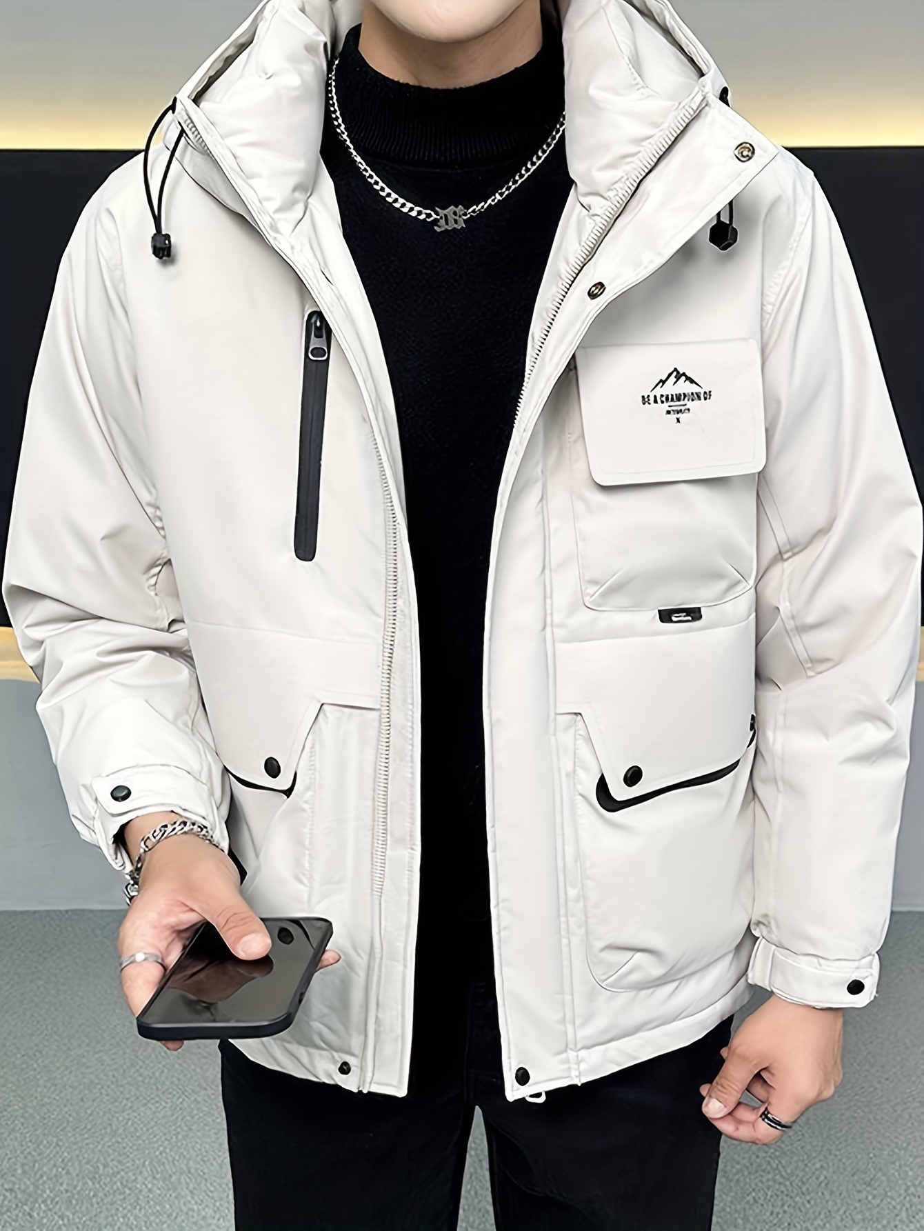 Manteau Hiver Champion Veste Homme Manteau D'hiver épais Champion