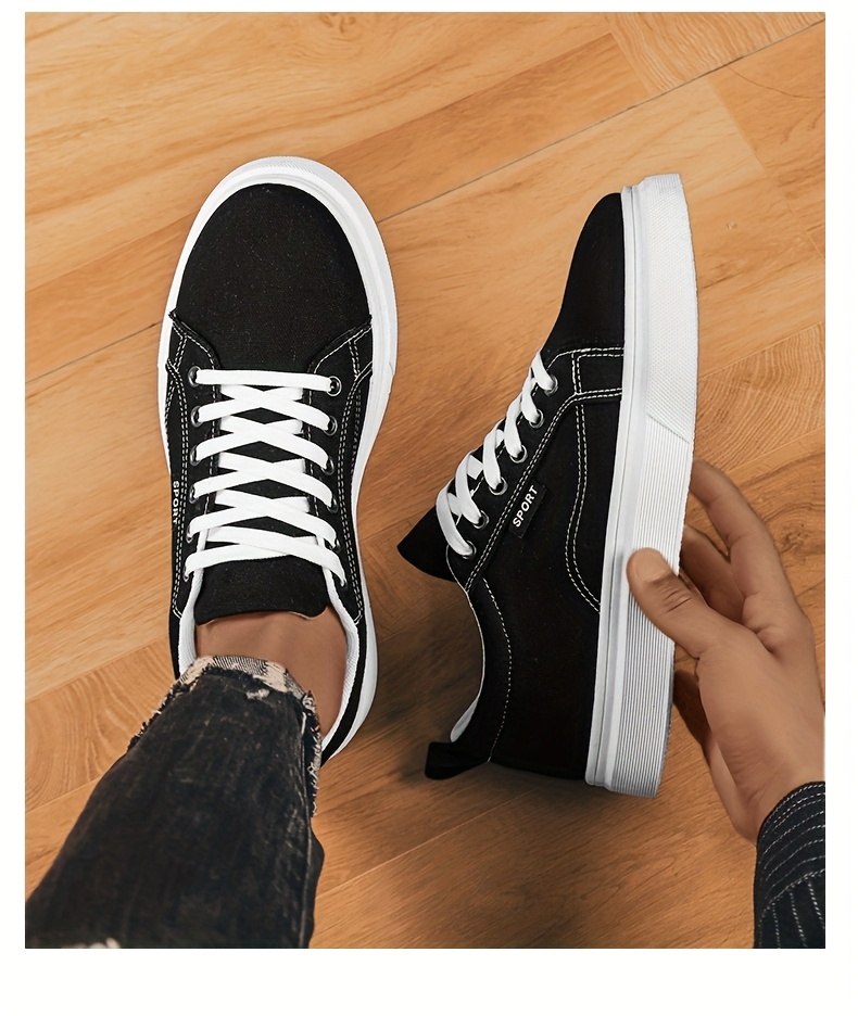 Baskets en Toile Homme Style Skateboard Chaussures en toile pour hommes, chaussures décontractées pour étudiants, chaussures de skateboard tendance, baskets athlétiques polyvalentes