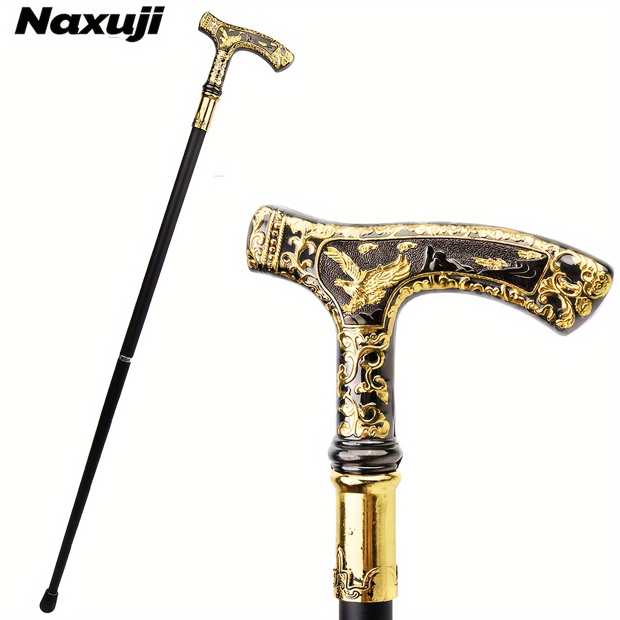 

Elegant Style Alloy Cane With Black And Golden Eagle , Comfortable Grip Decorative Stick For Costume Parties And Festival Gifts, Hand Washable - 90cm (1 Pack), For Cosplay & Party