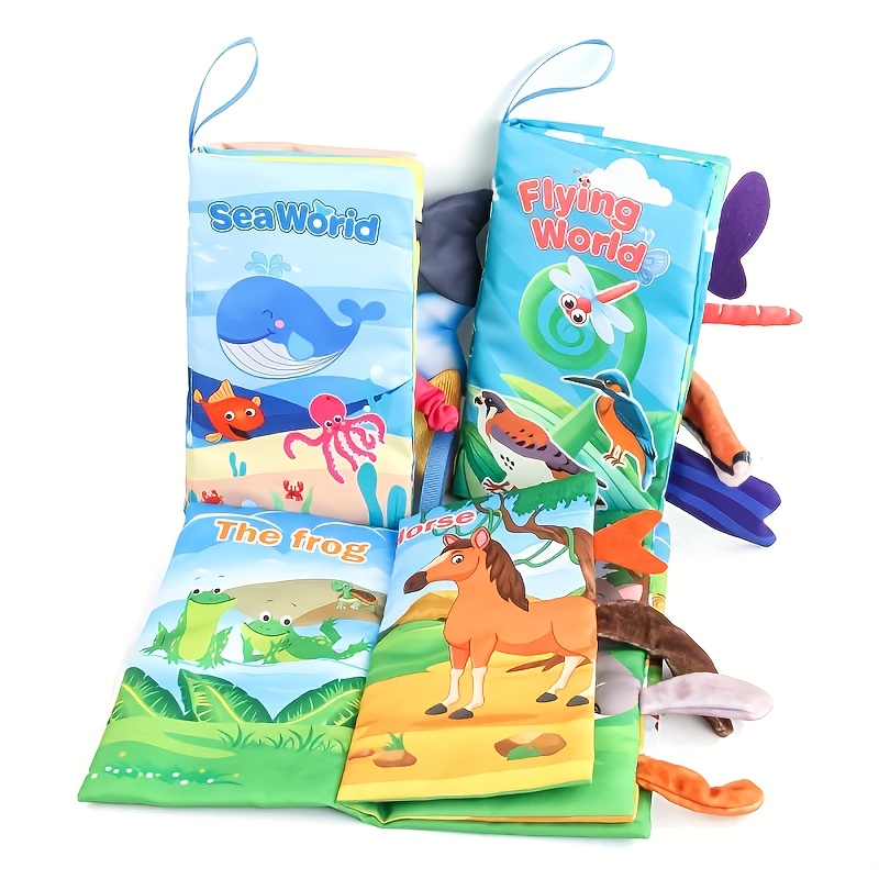 3pc Sensory Preschool Books with Touch Pages Safe Belly Time Toys