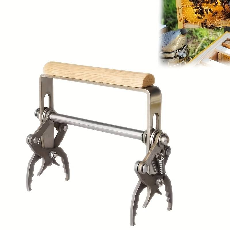 1pc Beekeeping Tool Fixing Clamp, New Type of Beekeeping Tool Frame Clamp, Wooden Handle Clamp Beekeeping Tool, Heavy Duty Design Pry Bar, Beehive Frame Fixing Clamp 0