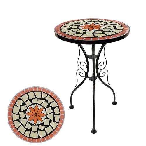 1pc home courtyard side table ornament desktop flower rack display courtyard tea table outdoor leisure decoration glass table