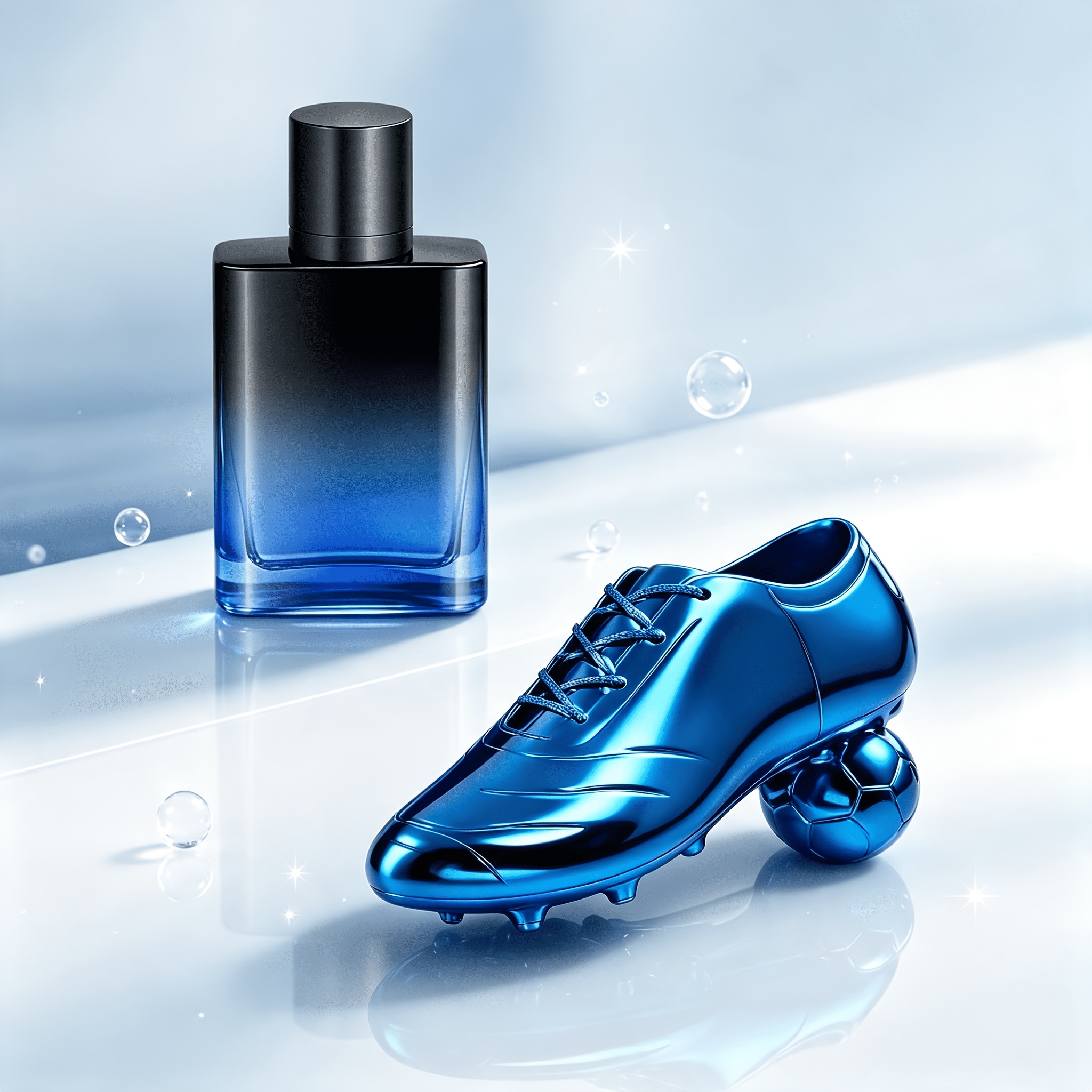 Image of 2pcs Set | Hann (50ml/1.7fl Oz) And Blue Men's Football Shoe Perfume (100ml/3.4fl Oz), Aromatic Spicy & Aquatic Scent, Exquisite Fragrance Gift For Festivals