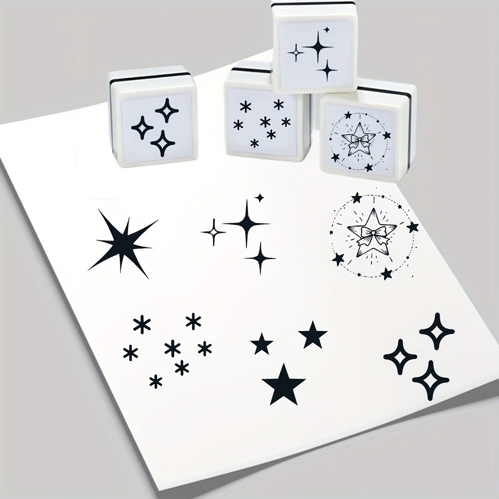   series stamps with     shaped designs for planners and scrapbooking motivational stamps   projects   a   starlight element with self inking black  