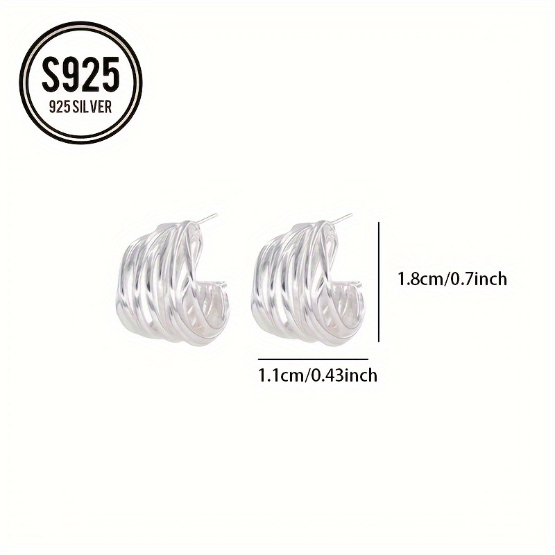 Hypoallergenic Semi Circular C Stud Earrings Mother's Gift
