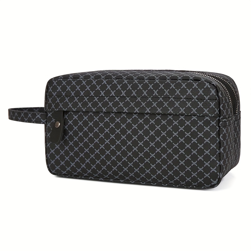Image of Fashion Men's High Quality Pu Wear-resistant Scratch-resistant Durable Large Capacity Clutch Bag, Commuter Business Casual Multi-pocket Pattern Men's Wristlet