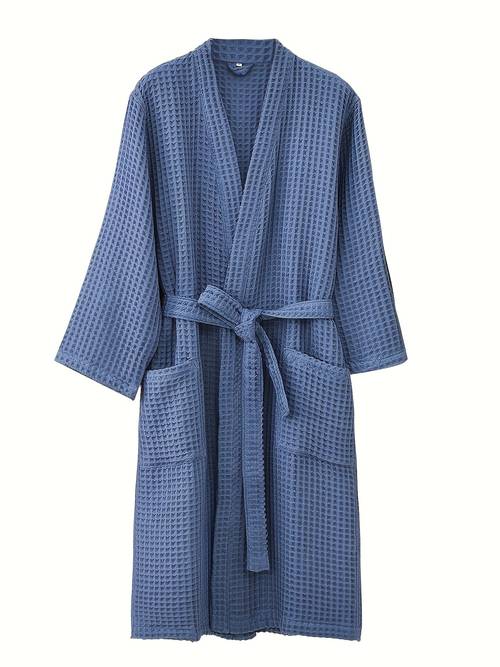 1 size bathrobe fashion spring autumn waffle robe honeycomb plaid bathrobe 100 fabric wearable towel quick drying absorbent for swimming bathing beach vacation adult plus size sleepwear wearable outerwear pajamas