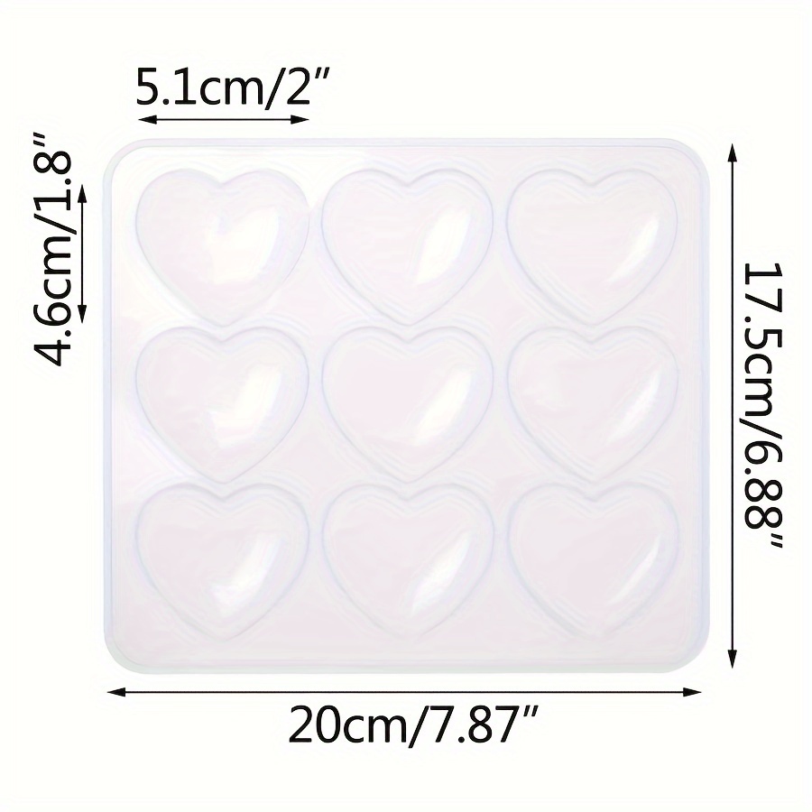 9-linked Heart Mold Silicone Mirror Pendant Plaster Diffuser Stone Ornament Mold