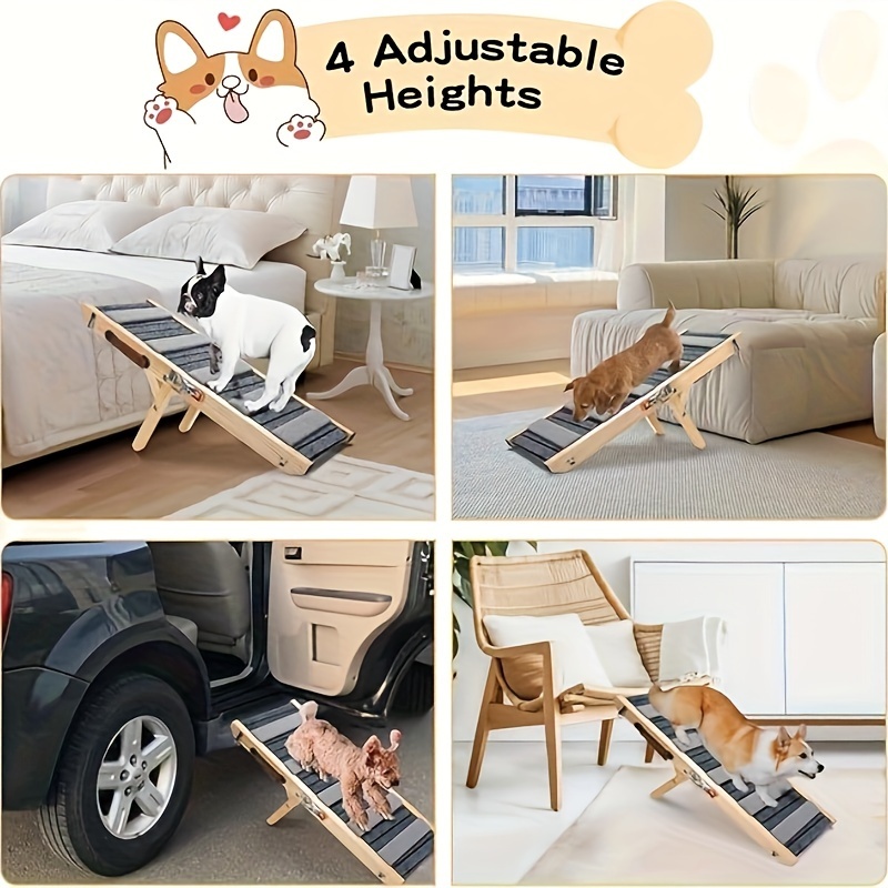

Portable Pet Ramp, Dog Ramp, Dog Ramp For Car, Non-slip High Traction Ramp For High Bed, Car And Couch, With Non-slip Traction Mat