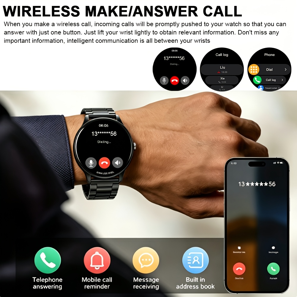 High Definition Color Screen Smartwatch with Wireless Calling & Notifications