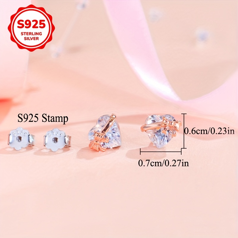 Women's Rose Gold Plated Bowknot Design Stud Earrings