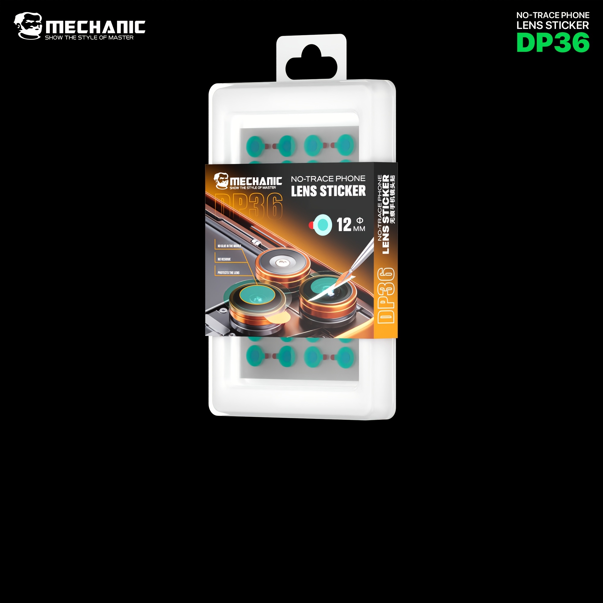 TEMU MECHANIC DP36 360pcs/Pack Autocollant de protection pour caméra de téléphone, adapté à la réparation de la caméra arrière/, anti-rayures et