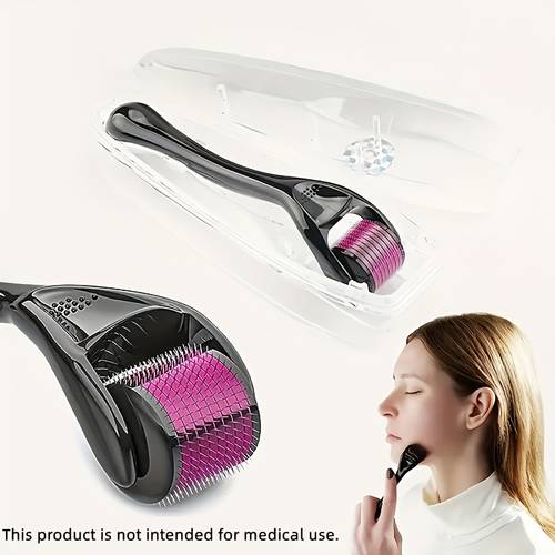 1/2 piece 0.25mm Titanium alloy beard roller - Unscented, for men and women, promotes hair growth, adds density texture | Smooth effect