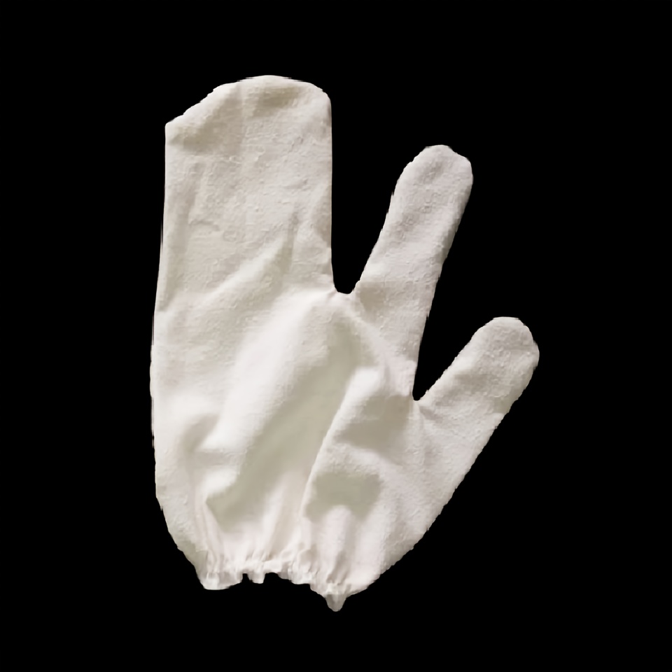Image of 1pc Luxury 100% Silk Gloves - Exfoliating & Massage Mitts Suitable For Women, Light Beige Care For ,, Smooth Glowing Light Beige, Spa & Skincare