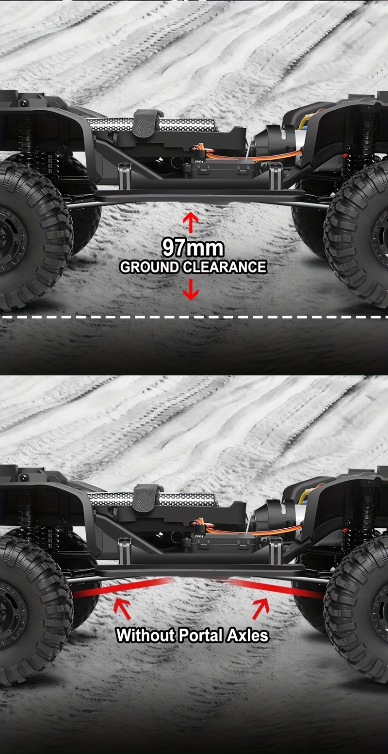 1/10 Scale RC Crawler with LED Lights & Winch - 4x4 Off-Road Remote Control Truck, High/Low Speed, RTR Rock Buggy with, Compatible with, for Adults &, Off-Road Racing - Ideal Gift for RC Car Enthusiasts, Outdoor Adventure, Aggressive Design, Sturdy Construction