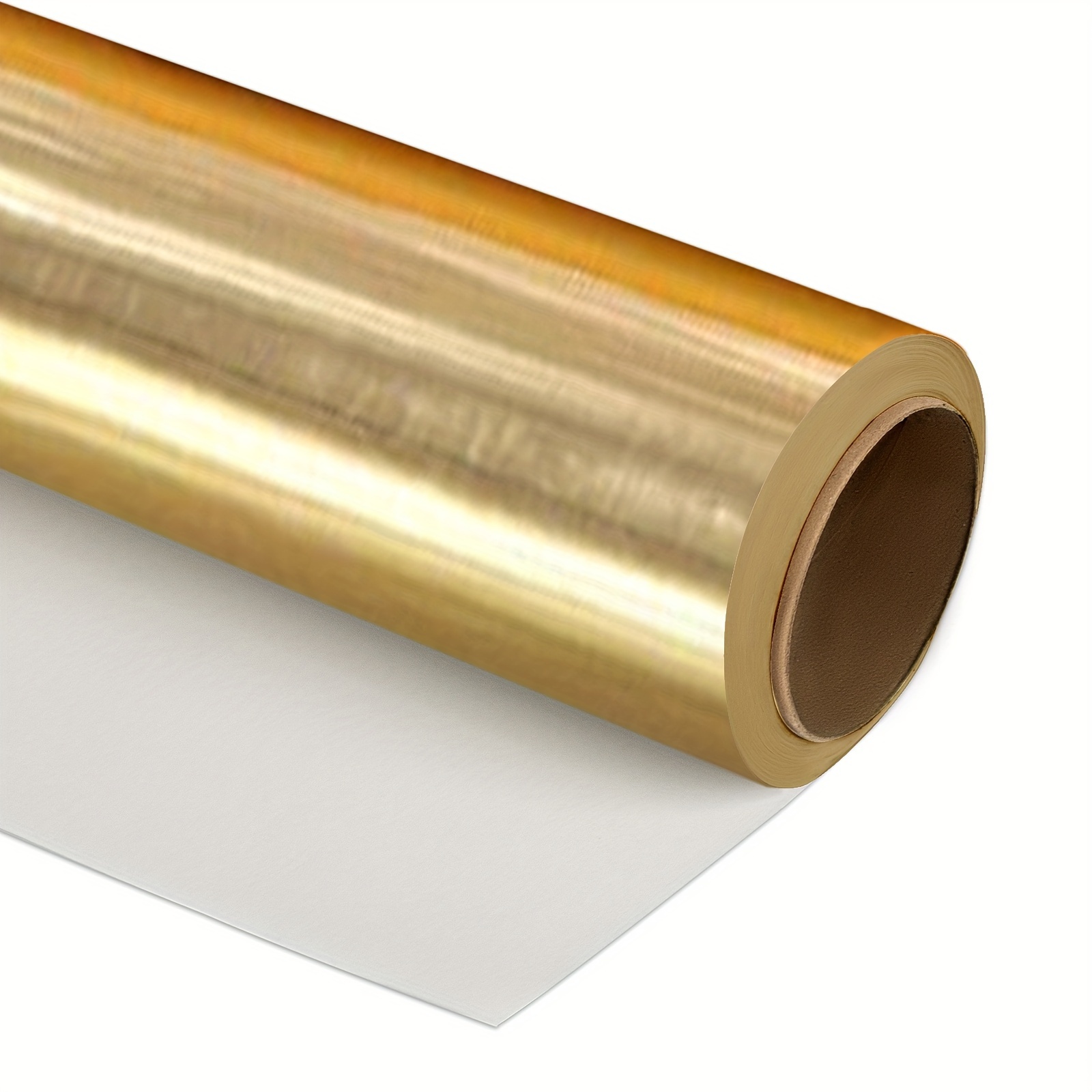 

1 Roll, Aluminized Wrapping Paper, Golden Monochrome Gift Wrapping Paper, Simple Solid Color Metallic Paper Without Pattern, 17inchx600inch, Essential For Wrapping Gifts