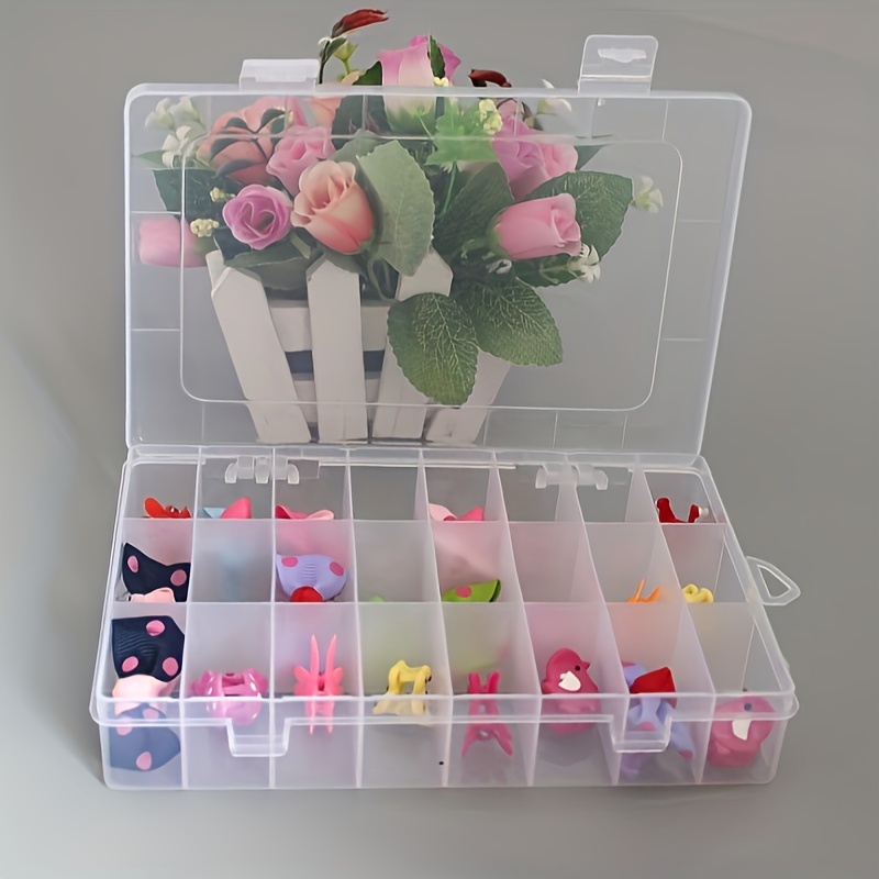 

24-compartment Plastic Organizer Box For Jewelry, Earrings, Beads & Screws - Storage Case With Adjustable Dividers, Diy Crafts, Beading Storage, Beading&jewelry Making