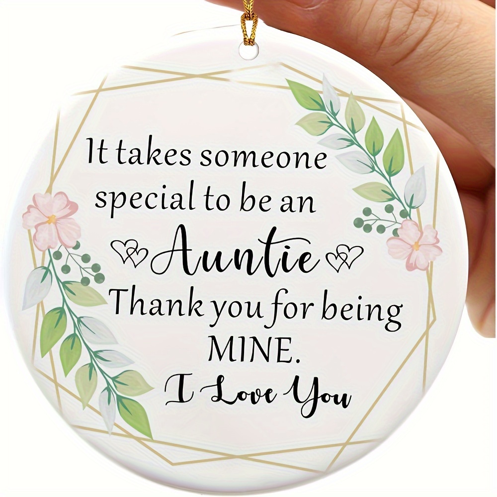 

1pc Round Acrylic Keepsake Christmas Ornament For Auntie, Auntie Gifts From Niece Nephews For Christmas, Best Auntie Ever