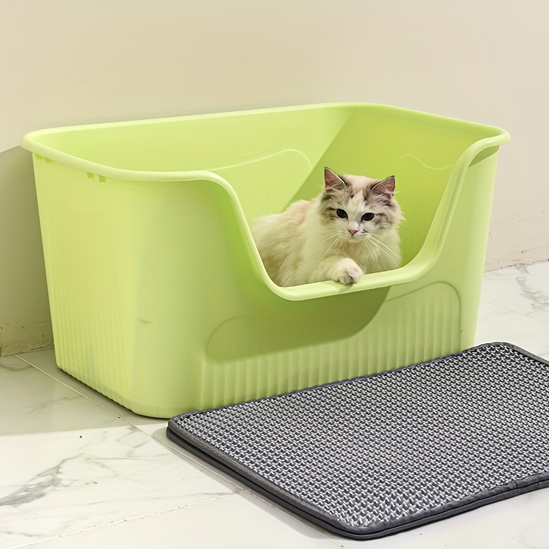 

Extra Large Rectangular Plastic Cat Litter Box With High Sides, Splash-proof, Multi-cat Family-friendly, Easy To Clean, Multiple Sizes Available, Standard Cat Toilet