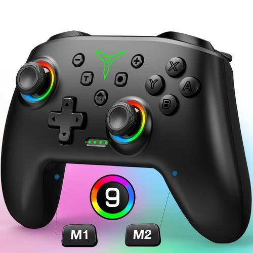 ergonomic controller for switch oled pc for android wireless enabled with touch sensitive back buttons wake up feature programmable turbo function