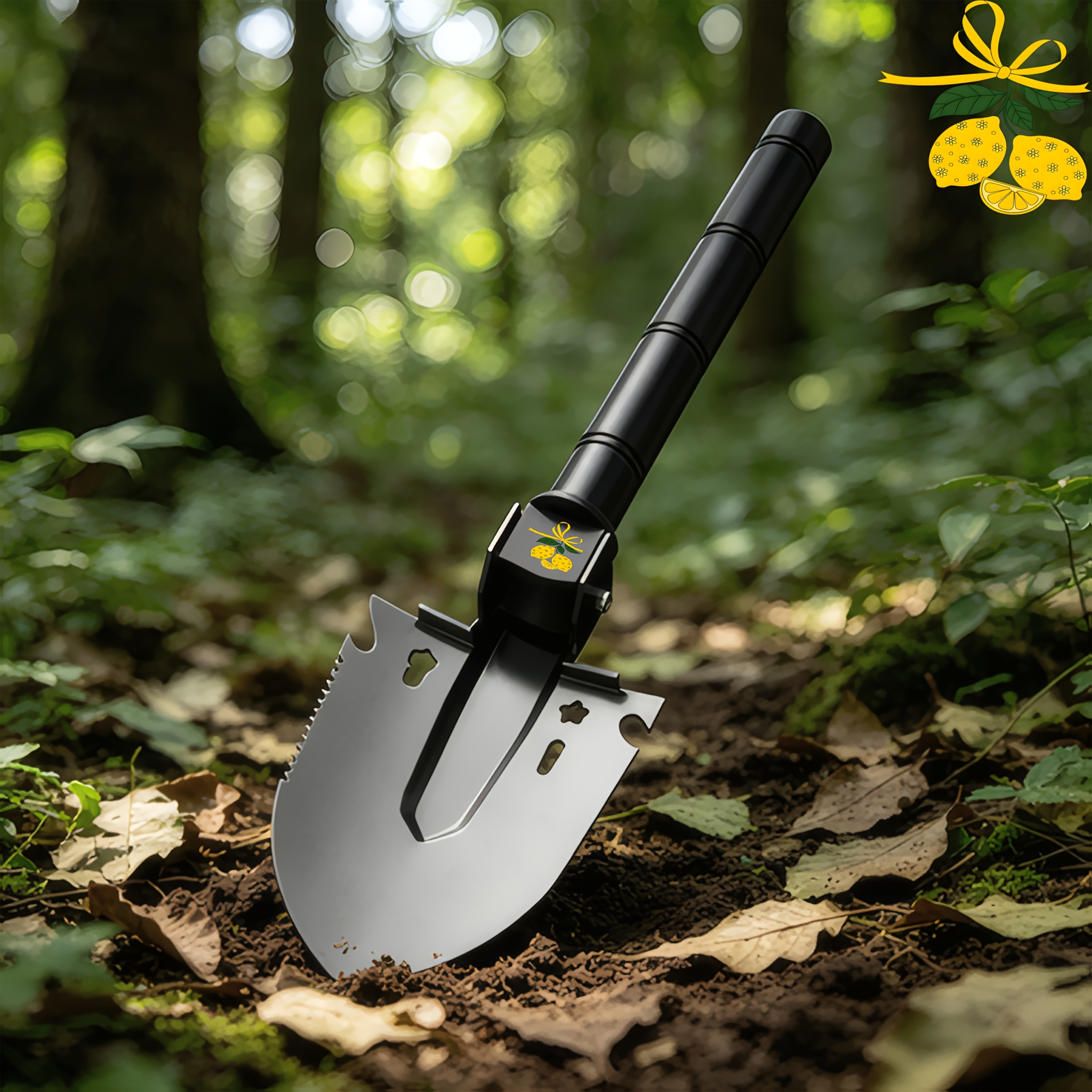 Lemon Pattern Multi-Functional Shovel for Camping & Gardening