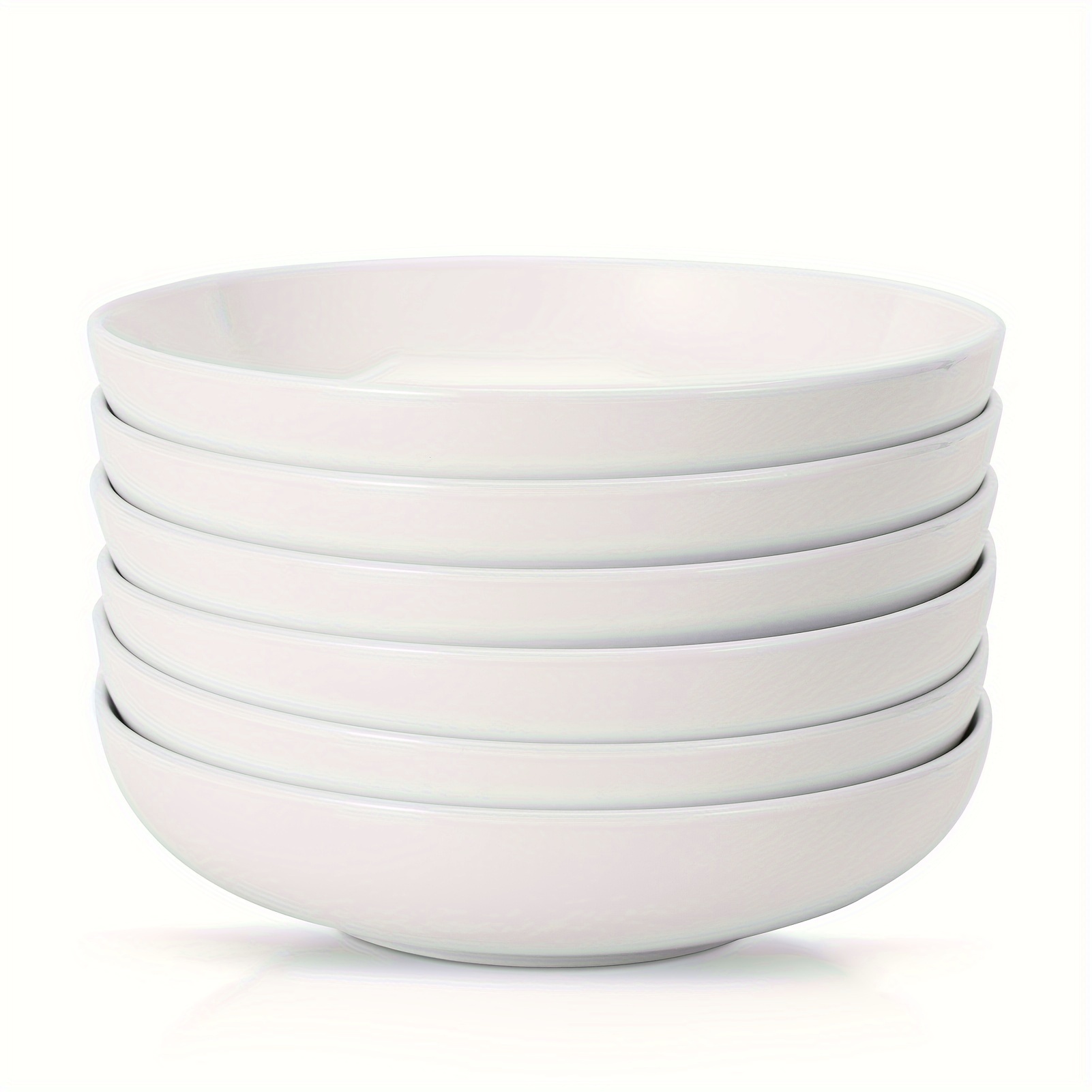 

22 Ounce Porcelain Pasta Bowls Set 6 Pack Premium Ceramic Large Capacity Plates For Salad And Soup, Serving Bowl, Microwave & Dishwasher Safe