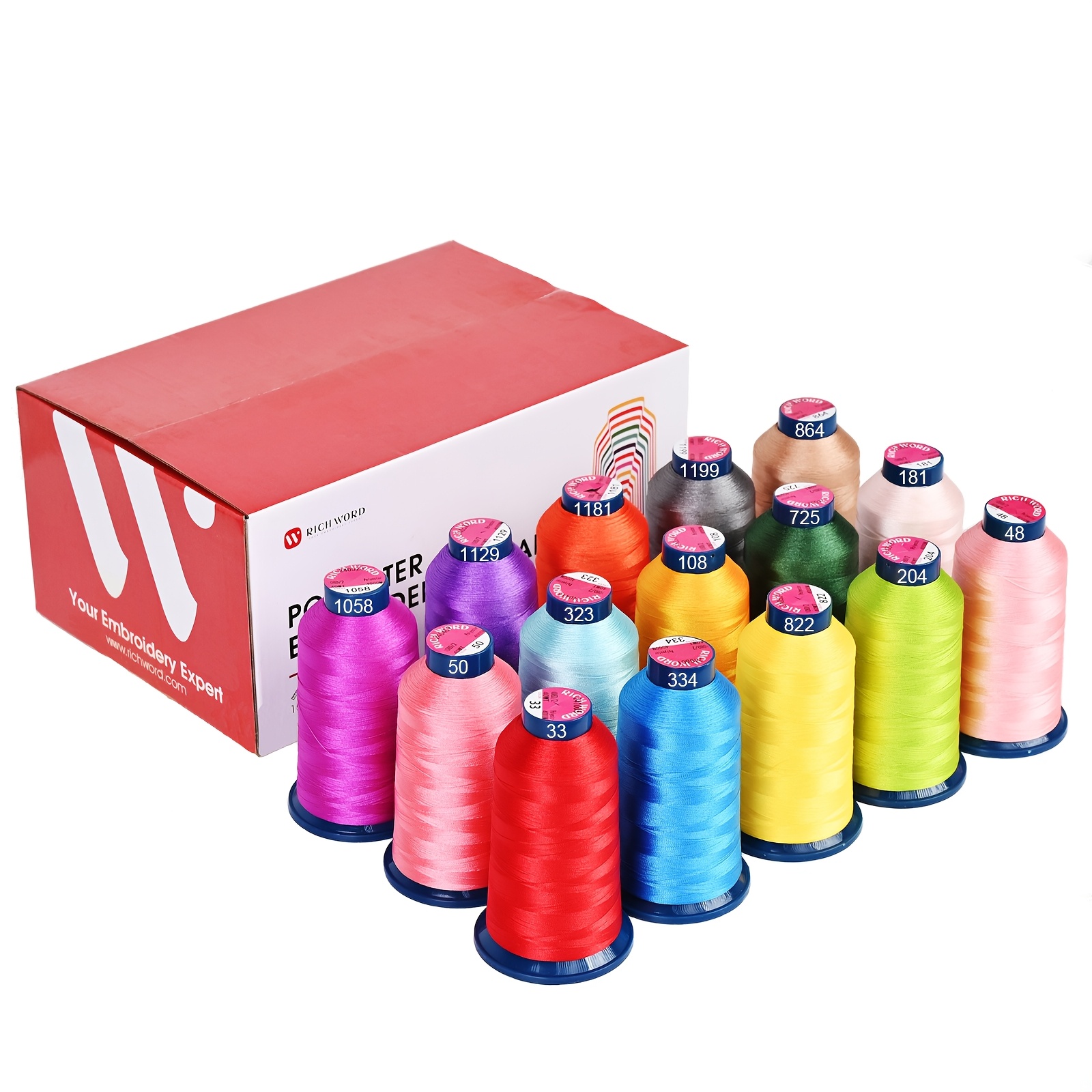 

Embroidery Machine Thread 15 Colors 40 W.t. (108d/2) Polyester Thread Kit Spool (4374y) Suitable For Embroidery Machines And Sewing Machines.