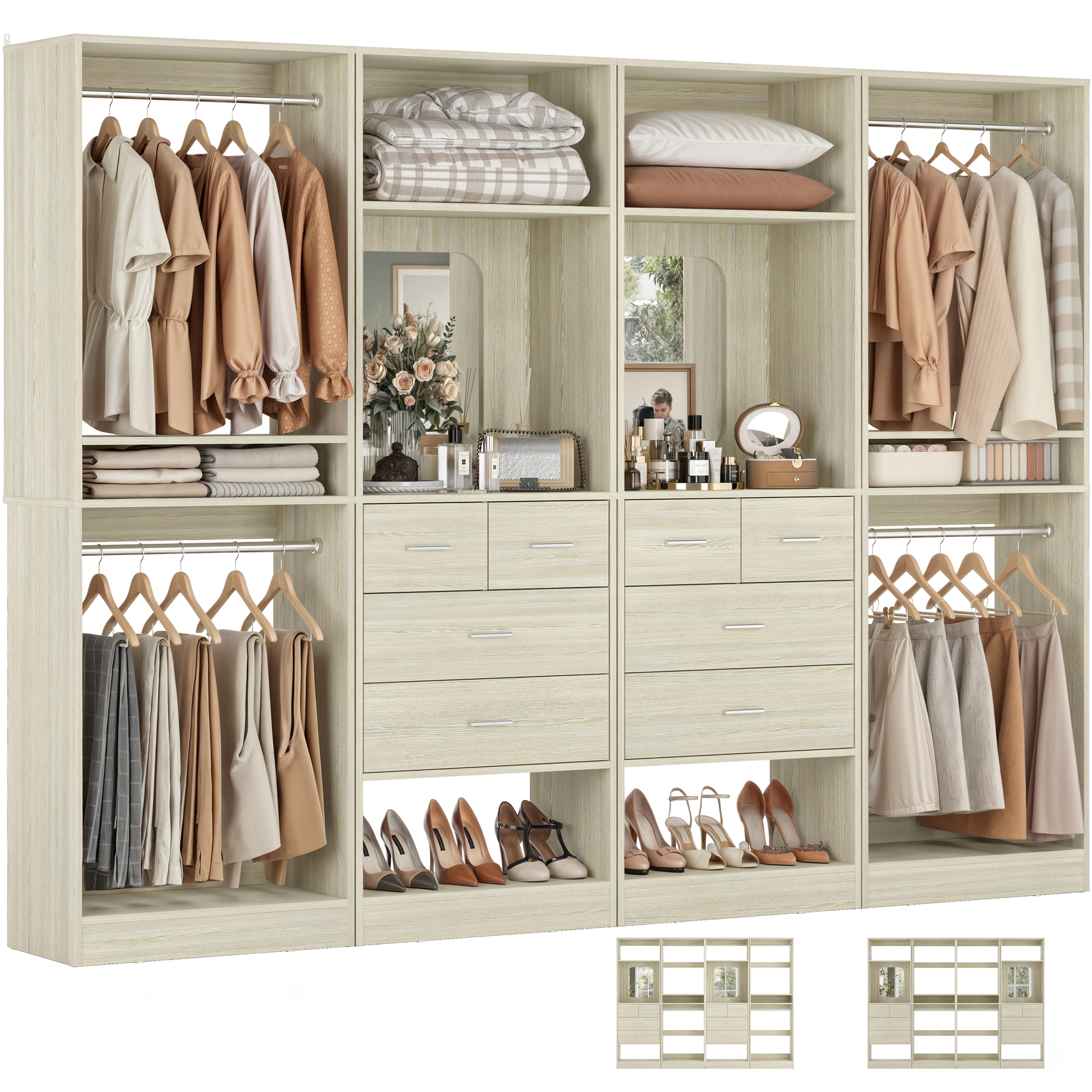 100 drawers 8 3ft wood closet - Temu