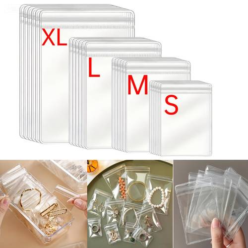 40 80 high high brightness self sealing jewelry packaging bags multi functional transparent jewelry storage bags item classification bags in four sizes and xl