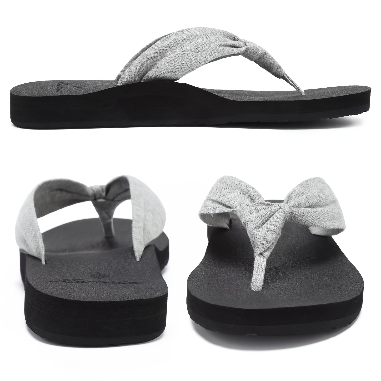 womens lightweight flip flops comfortable non slip eva sole flat heel striped pattern indoor outdoor beach slippers for summer casual slip   summer sandals casual flip flops eva sole slippers strappy sandals Product details 1