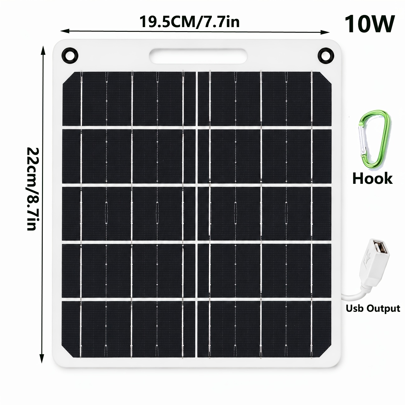 Image of 3w-10w Solar Charging Panel With 1 Usb Charging Ports, High- Outdoor Photovoltaic Solar Panel, Portable Phone Charger, Emergency Solar Generator. Compatible With Small Fans, Flashlights, Power Banks